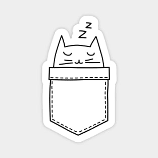 Cat sleeping in the pocket Sticker